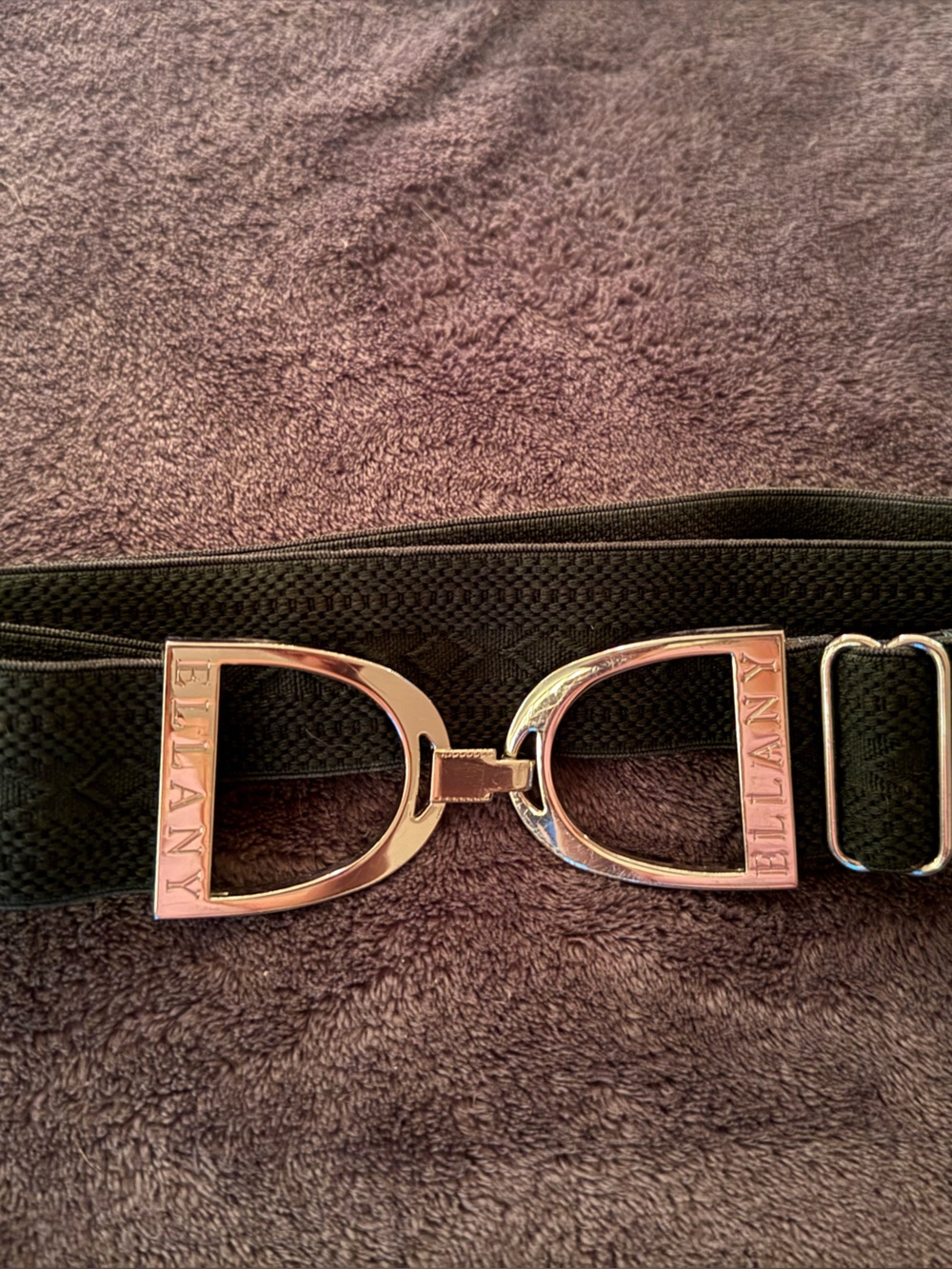 Ellany Belts Olive Green Patterned Elastic Belt - NWOT